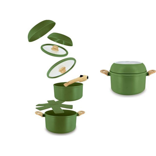 SET 8 PCS SUPER BALL EN ALU RECYCLE OLIVE
