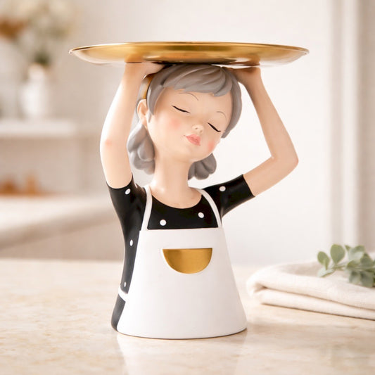 FILLETTE PLATEAU RETRO POLYRESINE 23CM